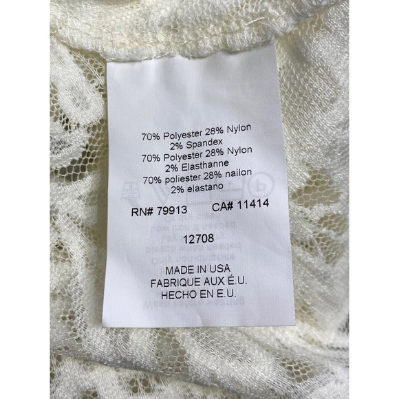 A Pea in the Pod White Tiered Lace Long Sleeve Top Medium Maternity Blouse - Picture 7 of 10